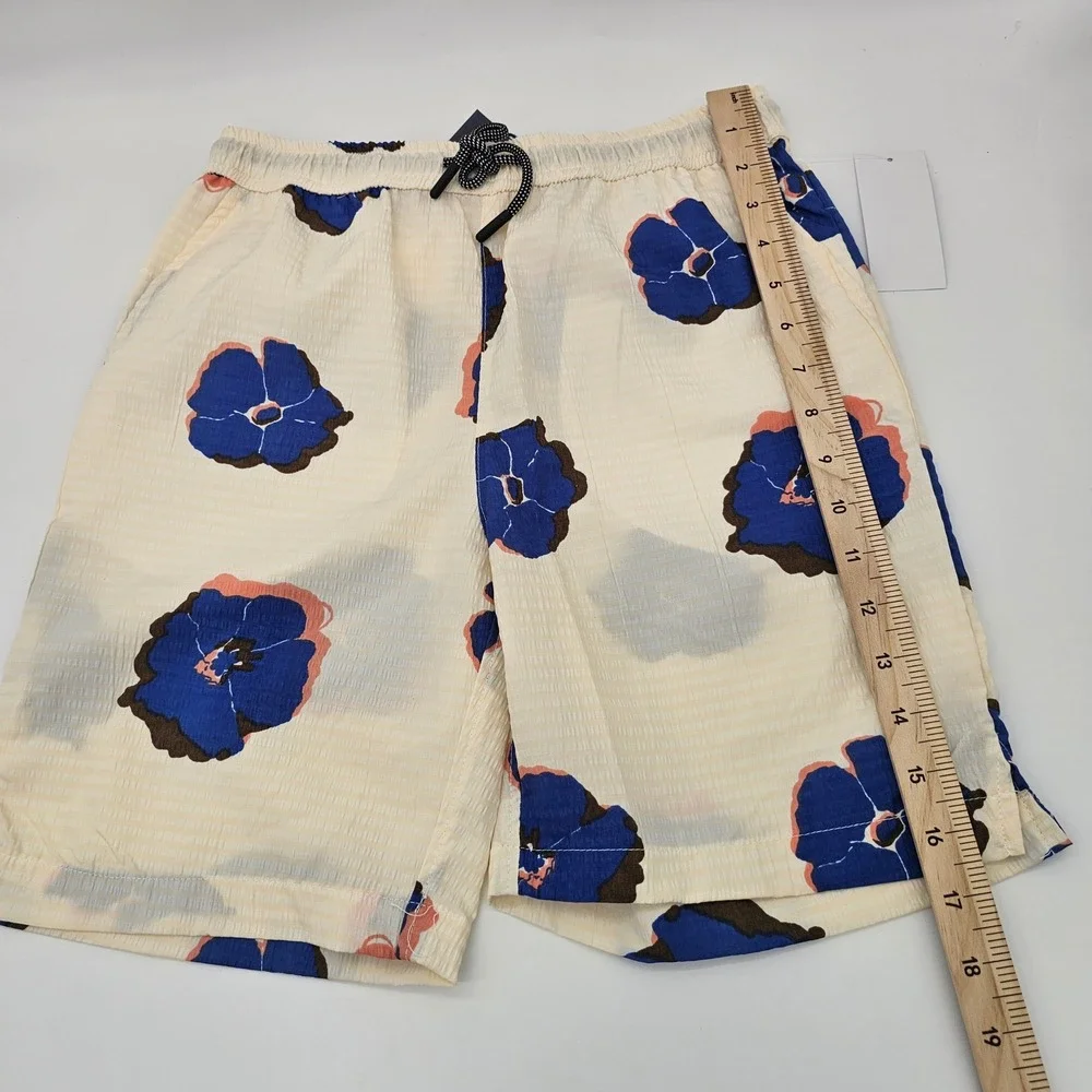 Sovereign Code Kids Boys Shorts Floral Seersucker Swim Beach Trail Birch S 7/8